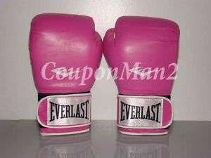 NEW WOMENS EVERLAST ADVANCED BOXING GLOVES PINK 14 OZ  