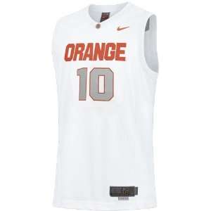  Nike Syracuse Orange #10 White Replica Basketball Jersey 