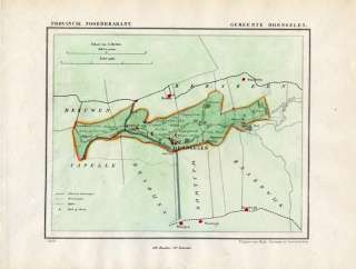 ANTIQUE MAP NETHERLANDS DRONGELEN NOORD BRABANT KUYPER 1865  