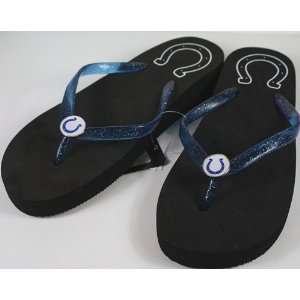  Indianapolis Colts Wedge Flip Flops   Small Sports 