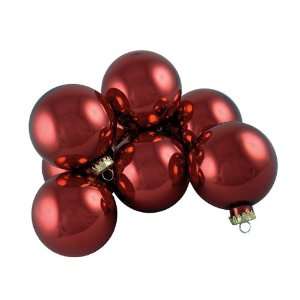  Club Pack of 12 Shiny Burgundy Glass Ball Christmas 