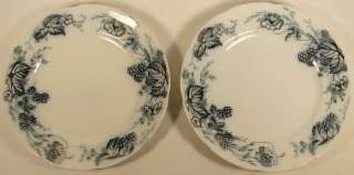 ALFRED MEAKIN ENGLAND BRAMBLE 2 PLATES BLUE & GOLD  