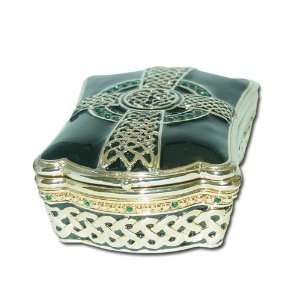  Quadrate Celtic Jewelry Box Enameled pewter box bejeweled 