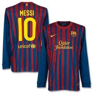 11 12 Barcelona Home L/S Jersey + Messi 10  Sports 