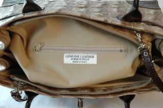 NEW Genuine Italian Croc Embossed Leather Tote Handbag 0628586670211 