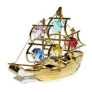   Mayflower Swarovski Crystal 24K Gold Ornament 