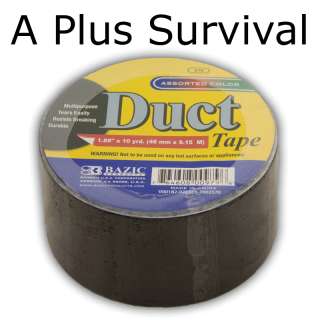 Camping Survival Duct Tape Roll 2 x 10 Yards Black Color Shelter 
