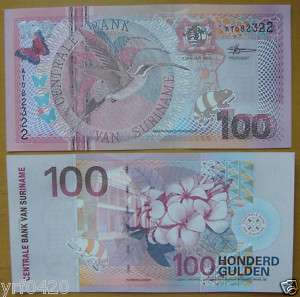 Surinam Suriname Paper Money 100 Gulden 2000 UNC  