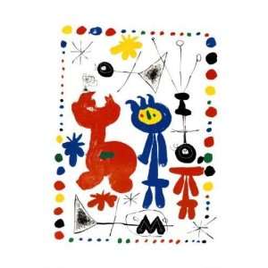  Joan Miro   Personnage Et Oiseaux Canvas