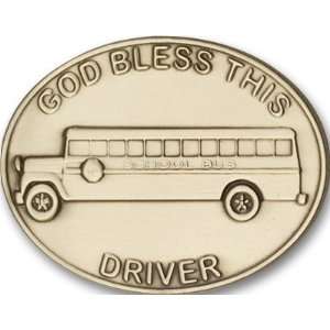  Gold God Bless This Bus Driver Visor Clip 