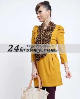 Yellow Brightly Fold sleeved Belt Waisted 3/4 Sleeve Dress with 