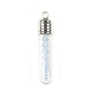    Birthstone Filled Glass Test Tube Pendant   October   Opal Jewelry