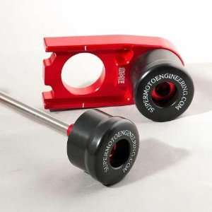  Supermoto Engineering Rear Axle Block with Slider   Red 