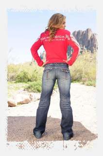   Tuff Denim Jeans Womens Western Crystal Broncs J CBRONCS  