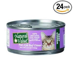 Natural Value Cat Food, Pate Style Beef Dinner, 5.5 Ounce Cans (Pack 