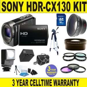 HDR CX130 CAMCORDER w/ .45X SUPER WIDE ANGLE LENS + 2X TELEPHOTO LENS 