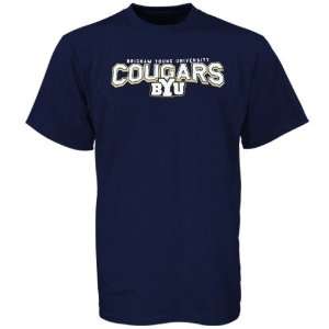  Brigham Young Cougars Navy Blue Youth School Mascot T 