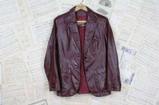   80s ♥ Etienne Aigner ♥ Brown Leather Gold Logo Jacket Coat 6 S