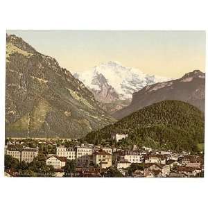 Photochrom Reprint of Interlaken, with Jungfrau, Bernese Oberland 