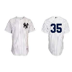  New York Yankees #35 Mike Mussina White Stripe 2011 MLB 