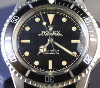 VINTAGE Mens Rolex 5512 Submariner TWO LINE METERS FIRST GILT GLOSS 