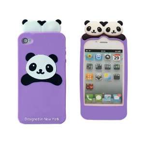  Purple Panda Bear Flexible Silicone Case for Apple iPhone 
