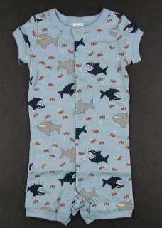 NWT Gymboree FISH SHARK One Piece Gymmies Pajamas 18 24  
