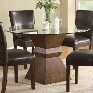  Coaster Nicolette Round Glass Top Dining Table