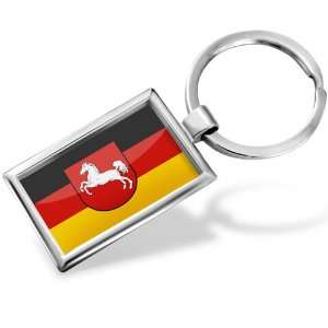  Saxony region Flag Germany   Hand Made, Key chain ring Jewelry