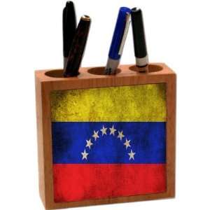 Rikki KnightTM Venezuela Flag 5 Inch Tile Maple Finished Wooden Tile 