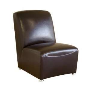 Baxton Studio Bicast Leather Club Chair in Dark Brown  
