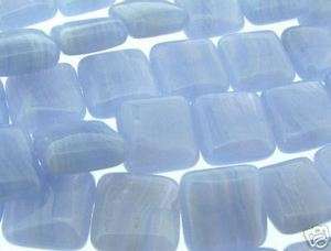 16 Strand BLUE LACE AGATE 14mm Square Beads  