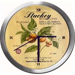  STUCKEY 14 Inch Coffee Metal Clock Quartz Movement 