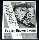 BUSTER BROWN Shoes SIGN, Old 1920s Fabric / Excellent Color  