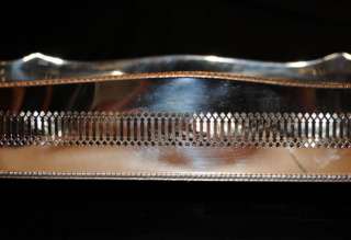 Silver Plate Tray Faux Crocodile Skin Butlers Platter  