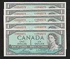 1954 bank of canada 5 consecutive $ 1 notes buy