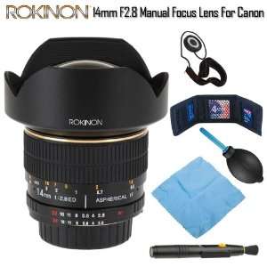  Rokinon 14mm F2.8 Manual Focus Lens for Canon EOS Bundle 