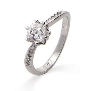 Classic Round Cut CZ in 6 Prong Setting Promise Ring Size 5 (Sizes 5 6 