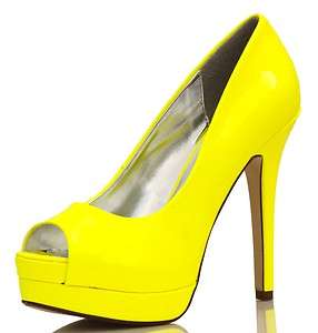 Rigby Delicious Platform Peep Toe Stiletto Heel Dress Pump Yellow 