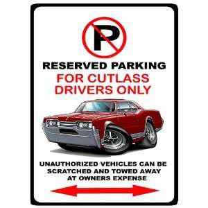   Oldsmobile Cutlass Muscle Car toon No Parking Sign 