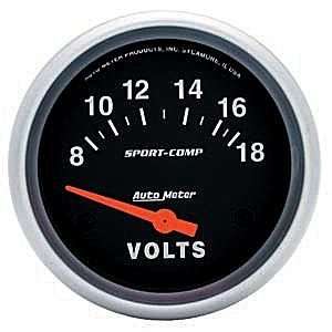  AutoMeter 2 5/8 Voltmeter, 8 18 Volts Automotive