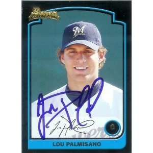  Lou Palmisano Signed Milwaukee Brewers 2004 Bowman Card 