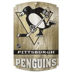 Pittsburgh Penguins Wood Sign Graphics Antique Matte Finish Laminate 