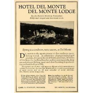  1924 Ad Hotel Del Monte Carl S Stanley Naval School 