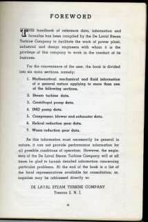 De Laval Handbook Pump Turbine Delaval Asbestos 1955  