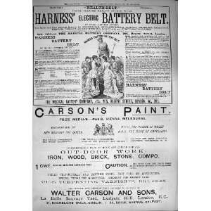   1884 Advertisement Health Electric Belt Carsons Paint