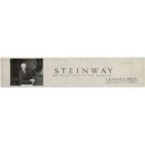 1926 Print Billboard Ad Steinway Piano Grinnell Bros.   Original 