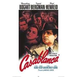 Casablanca Red Text Movie PAPER POSTER measures 36 x 24 inches (91.5 x 