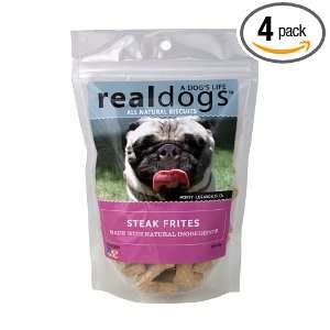 Dogs Life Steak Frites Natural Biscuits, 8 Ounce Pouches (Pack of 4 