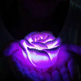 Changing 7 Color LED Floating Rose Flower Candle lights New  